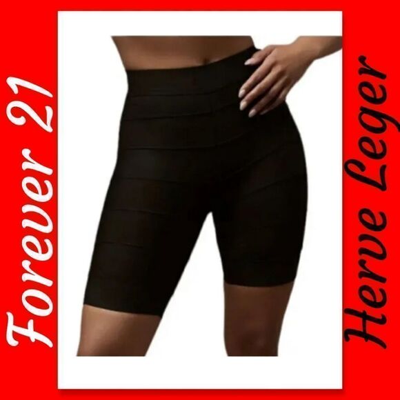 Herve Leger Forever 21 Black Knit Bike Short NWT - Picture 1 of 7